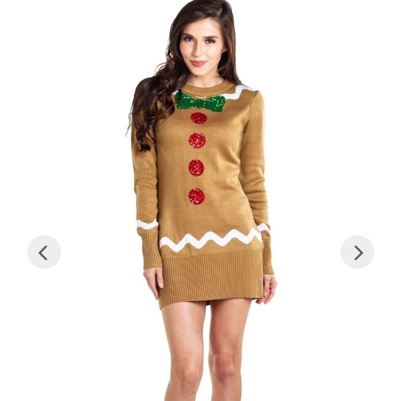 gingerbread sweater dress